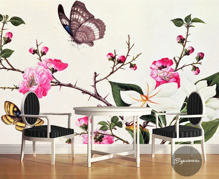 Butterfly Flower Full Wall Mural Photo Wallpaper Printing 3D Decor Kid Home 