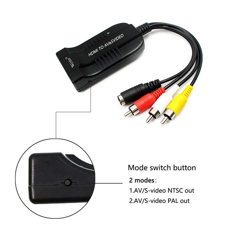 Адаптер Wiistar HDMI штекер AV CVBS S для видеоконвертера 1080P в композитный 3RCA адаптер
