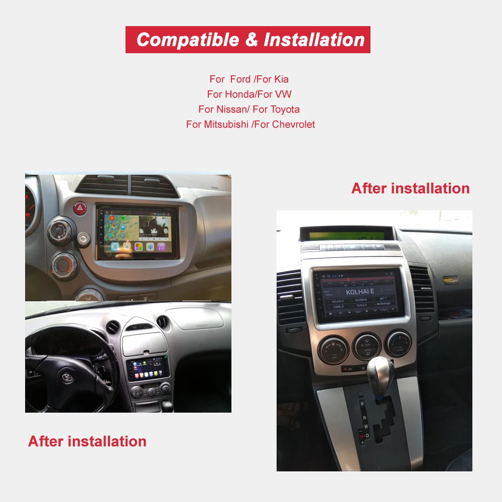 Top Bonroad  7" Android 9.0  Car Multimedia Player For Nissan For Hyundai For Kia Car Player GPS Navigation /RDS /Wifi (no dvd) 5