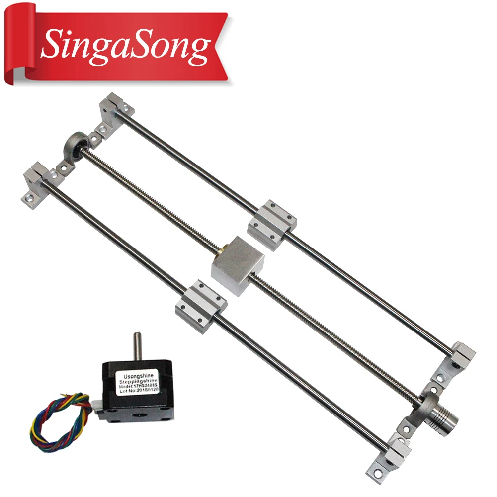 

3D Printer guide rail sets T8 Lead screw length 400mm + linear shaft 8*400mm+KP08 SK8 SC8UU+ nut housing +coupling + step motor