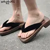 WHOHOLL Wooden Slippers Man Japanese Samurai Clogs Wooden Flat Geta Male Cosplay Costumes Thick Bottom Japanese Clogs Male ► Photo 1/6