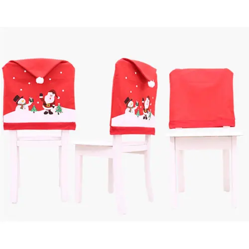 Uk Xmas Santa Clause Red Hat Chair Back Cover Christmas Dinner