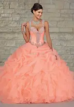 Custom Made font b Dress b font For 15 Years Beading Crystal Ruffles Ball Gown Quinceanera