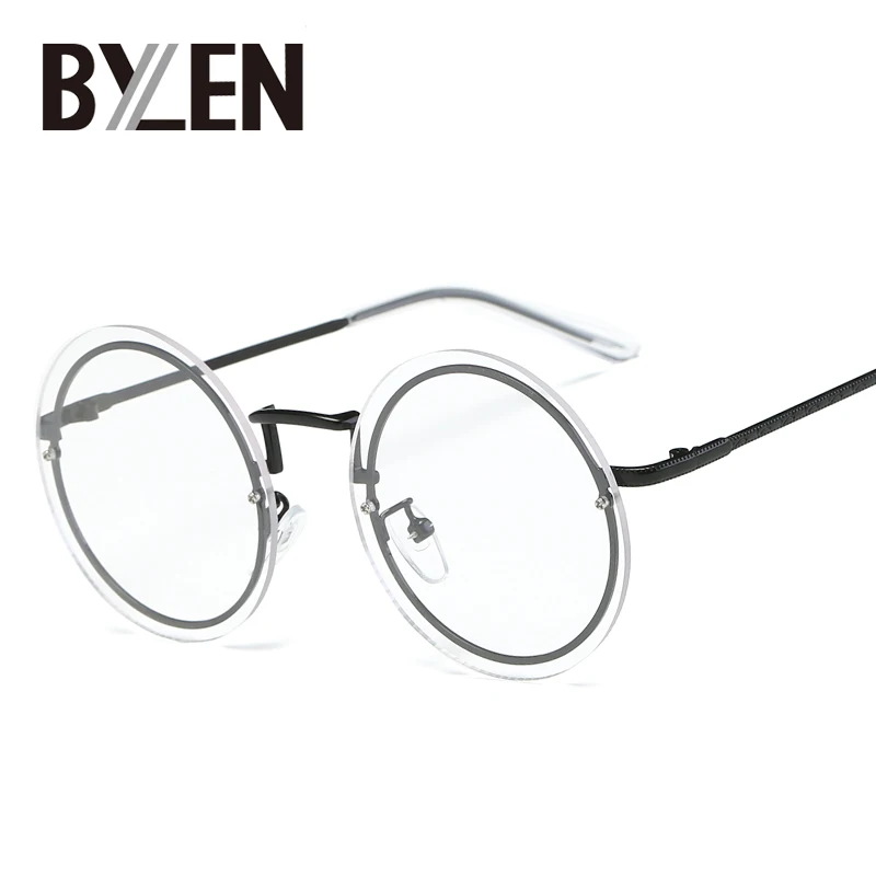 

Vintage Round Rimless Eyeglasses Frames Women Brand Designer Retro Gold Plain Eye Glasses Frame Reading Optical Nerd Eyewear