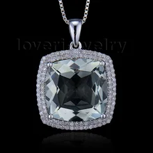 14Kt Золотая Подушка кулон Цепочки и ожерелья, алмаз Аметист Свадебные кулон 15x15 мм 2T018