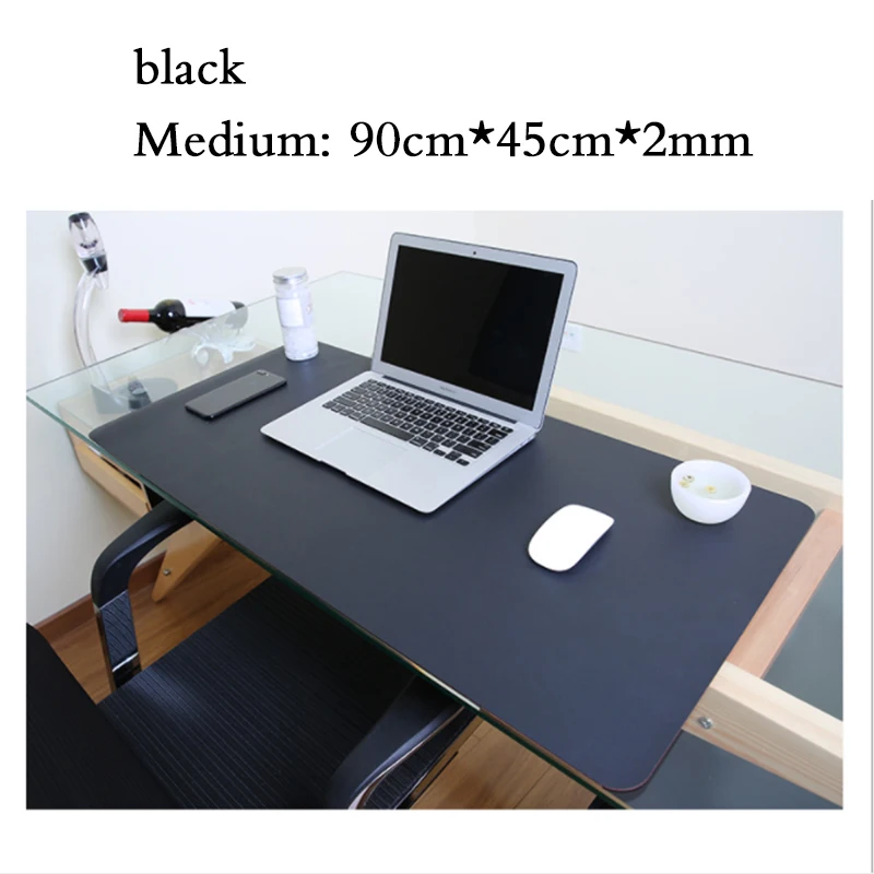 45*90 см сплошной цвет клавиатура Коврик для мыши офисный стол сплошной Цвет Коврик Для Мыши для ПК ноутбука игровой коврик для мыши стол коврик для мыши - Цвет: Black