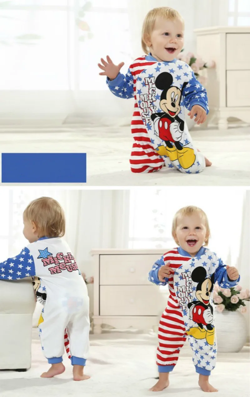 Disney Baby Boy Clothes Cotton Baby Rompers Mickey Rouaps Bebe Cartoon