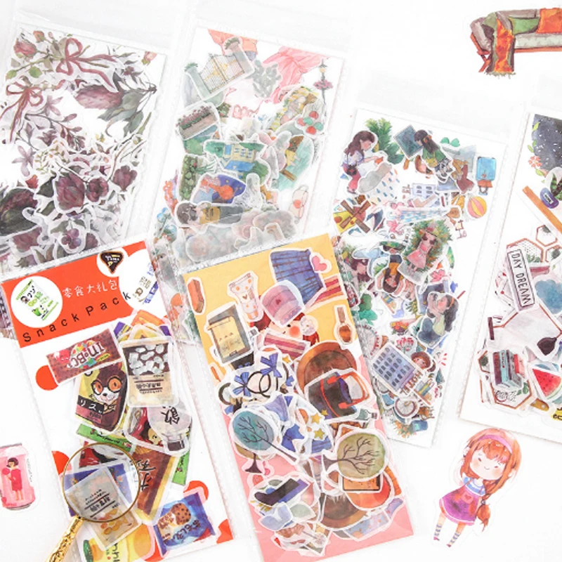 

40pcs/lot Sweet life series paper sticker package decoration Stickers Diary Decoration Scrapbooking diy seal Sticker Stationery