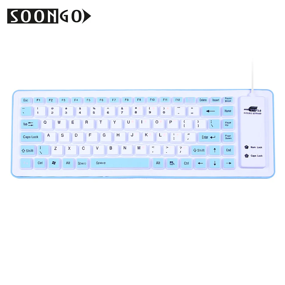 Mini Wired Silicone Soft Keyboard Folding Flexible Slim Gamer Universal Portable Roll-up Clavier Multicolor PC Tablet Laptop