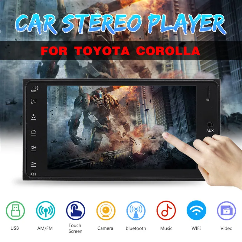 

2 din Car Radio multimedia MP5 player Android 8.1 Autoradio 7'' Touch screen FM/AM/RDS bluetooth FM WIFI autoaudio player stereo