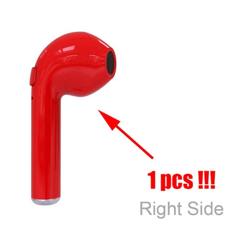 Беспроводные Bluetooth наушники VAORLO I7 с шумоподавлением и микрофоном, музыкальные Bluetooth наушники, крючки для ушей для iphone - Цвет: Red