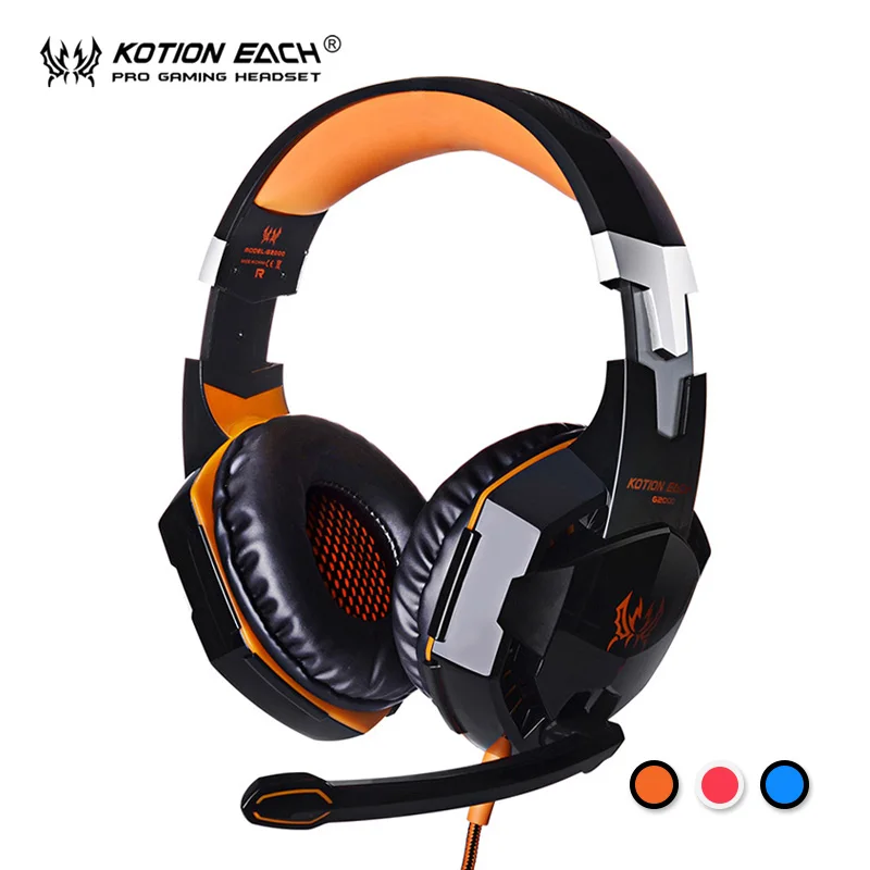 KOTION EACH G2000 Gaming Headset HIFI Stereo Wired PC gamer Computer Headphones with Microphone led Noise