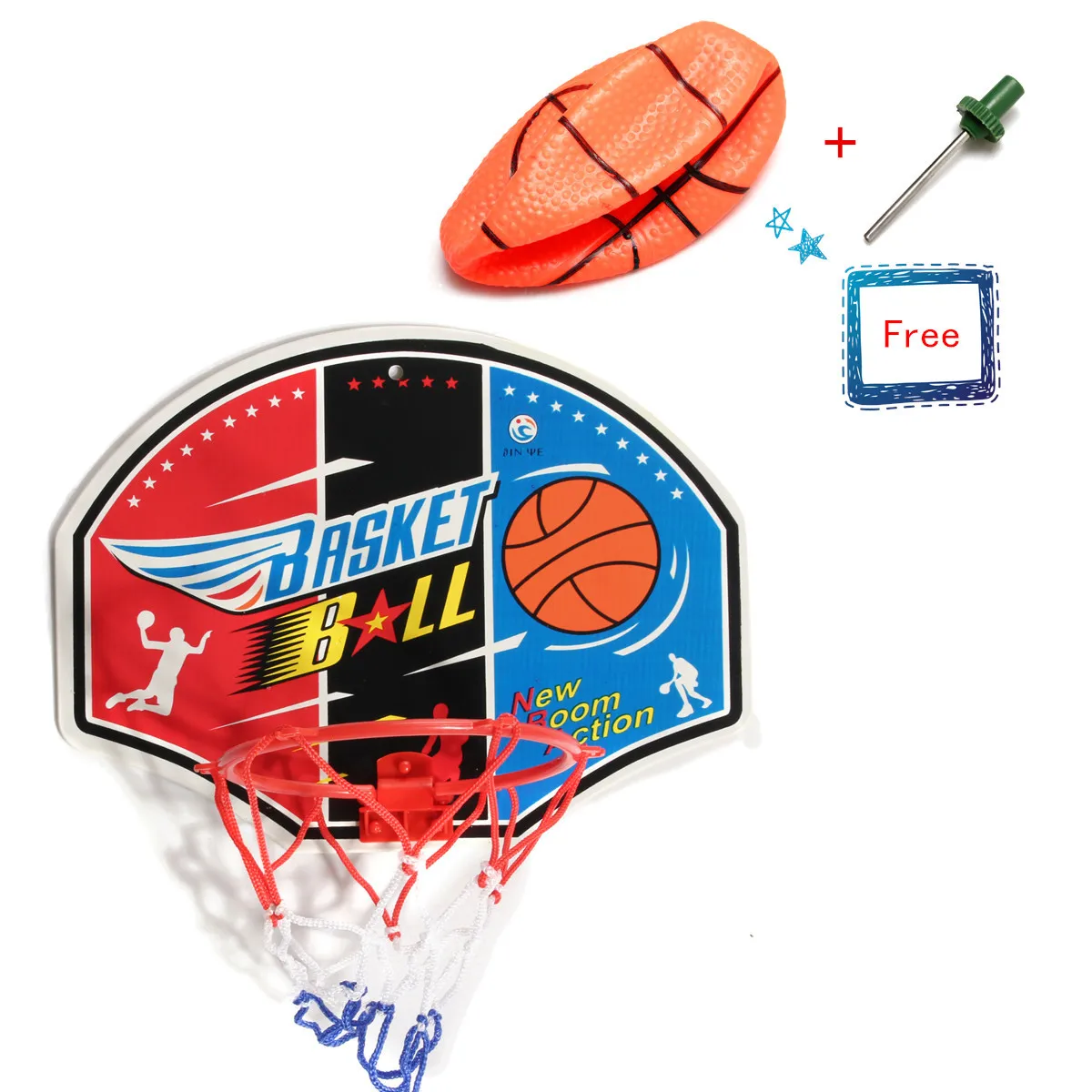 24*18cm Portable Mini Basketball Mini Backboard Game Set Backboard Net