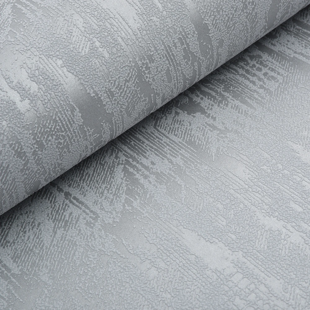 Classic Plain Grey Embossed Textured Wallpaper Modern Simple Design