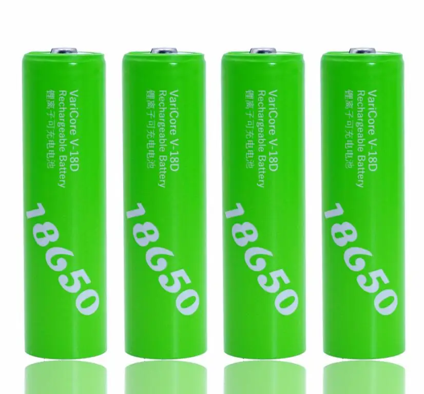 4 шт набор Varicore 18650 батарея 2500 mAh 3,7 V разрядка 20A батарея питания V-18D для электронной сигаретная Зажигалка DIY остроконечная - Цвет: 4PCS Green battery