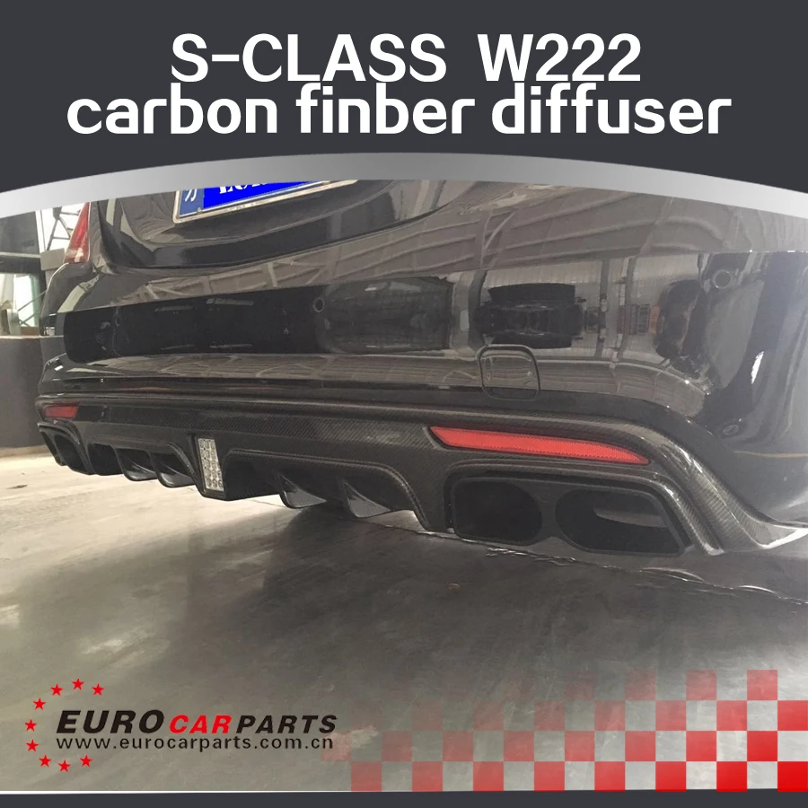 S класса w222 s63 s65 B Стиль углеродного finber диффузор с глушитель советы для Оригинальная S63 S65 задний спойлер и выхлопных труб