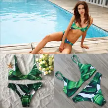 Itfabs женский пуш-ап бюстгальтер с мягкими чашечками бинт зеленого цвета бикини 2 шт набор купальник купальный костюм треугольник для купания