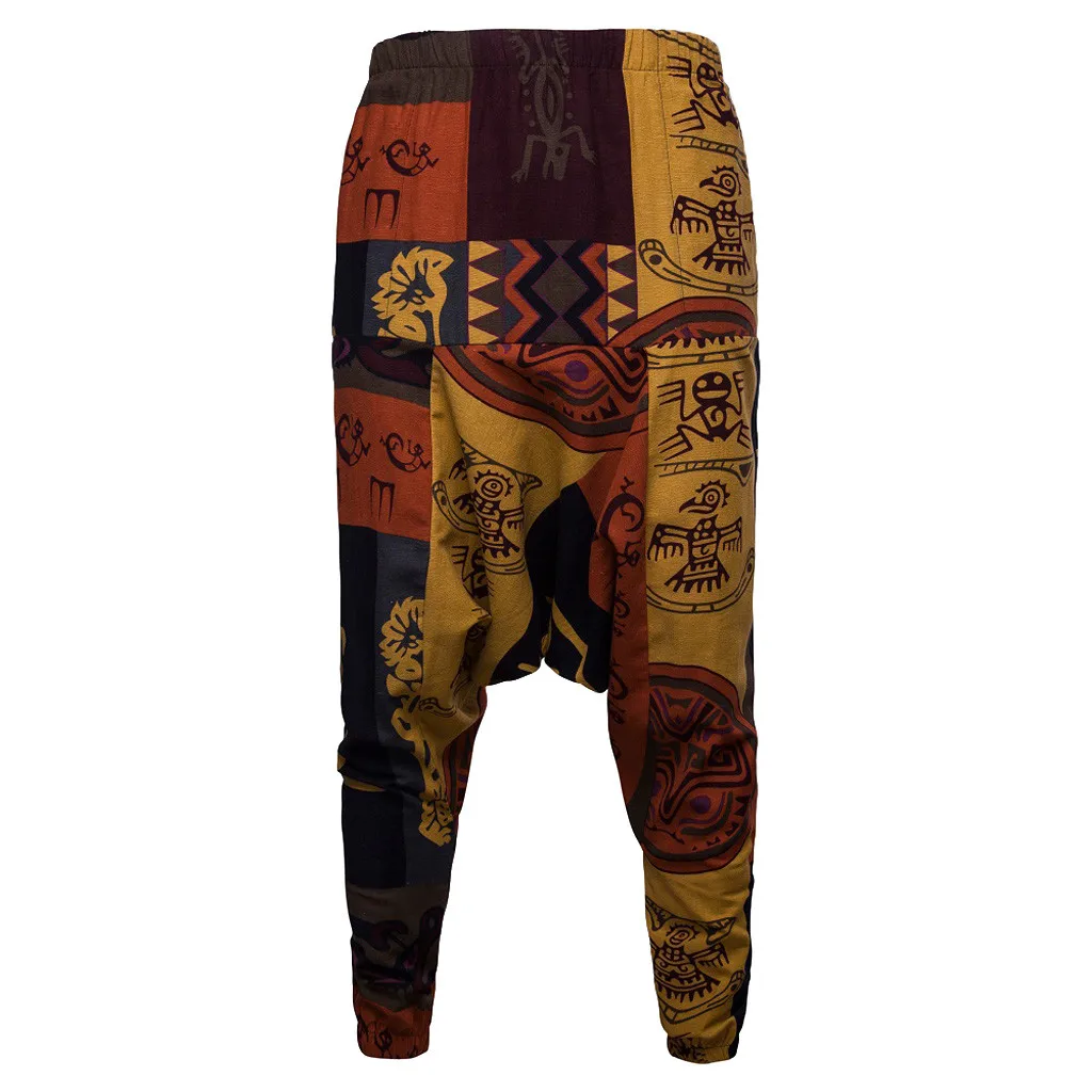 Hip Hop Aladdin Hmong Baggy Cotton Linen Harem Pants Men  Plus Size Wide Leg Trousers New Casual Pants Cross-pants M-3XL 5.8A