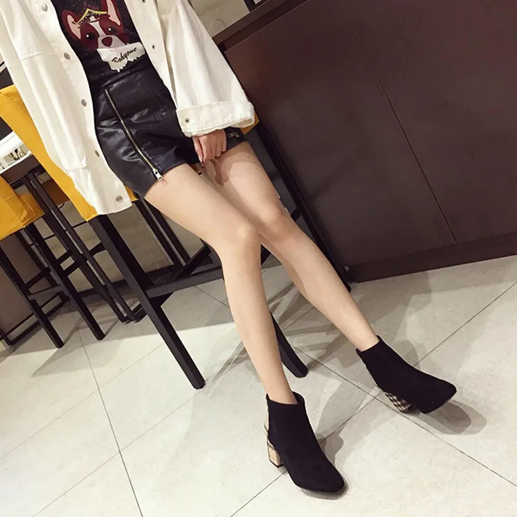 

Women's boots ankle 2019 fashion winter women's autumn thick heel shoes women's shoes