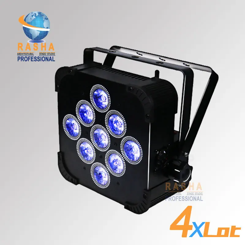 4X Lot Rasha-4in1 RGBW/RGBA 9pcs*10W Flat Par Can Light,Non Wireless LED Par Light,RASHA LED Par Can For Disco Party 4X Lot Rasha-4in1 RGBW/RGBA 9pcs*10W Flat Par Can Light,Non Wireless LED Par Light,RASHA LED Par Can For Disco Party