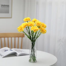 Xuanxiaotong 1 шт. шелковые желтые гвоздики искусственные цветы для осени домашний декор День учителя день матери рождественские вечерние украшения