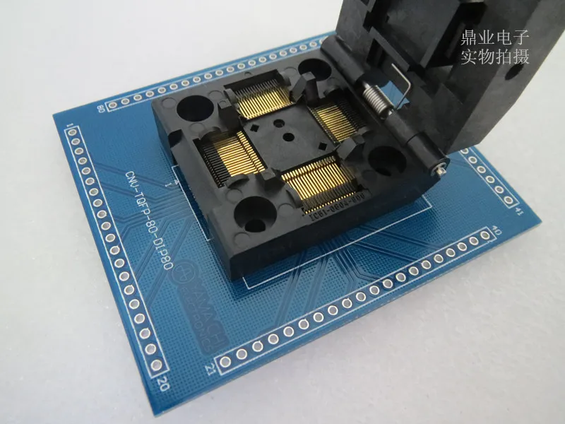 Раскладушка TQFP80 IC51-0804-808-14 0 5 мм IC адаптер для горения испытательное сиденье