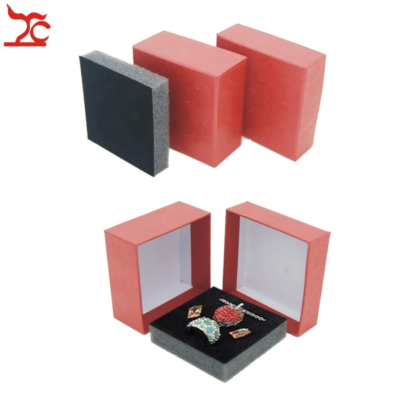 50Pcs Cardboard Jewelry packaging Case 7.3*7.3*3.5cm Shell Texture Paper Ring Pendant Stud Earrings Storage Jewelry Set Gift Box