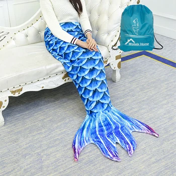 

Mermaid Tail Blanket Soft Coral Fleece Blankets Perfect Gift for Kids and Adult in All Seasons Living Room Super Sleeping Bags