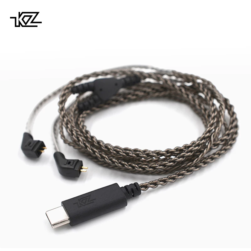 

KZ Type C Cable HD Digital Decoder Dedicated Cable 2Pin Plated Silver Upgraded Cable Use For KZ BA10/AS10/ZS10/ZST/ES4/ZS6/ED16