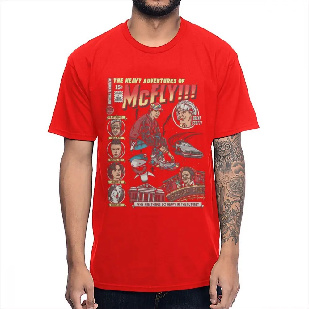 Новое поступление винтажная Дизайнерская футболка с принтом «Машина времени» делореана «тяжёлые приключения» - Цвет: Красный