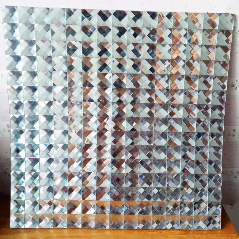 Бесшовная 13 скошенная кристальная Алмазная блестящая зеркальная стеклянная мозаичная плитка для выставочного зала, настенная наклейка, демонстрационный шкаф, сделай сам, украшение