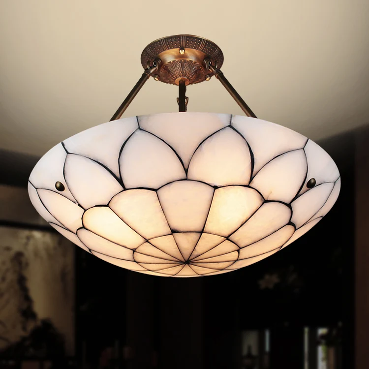 

single living room lamp light characteristics of lotus character simple bedroom marble lamp copper pendant light DF2