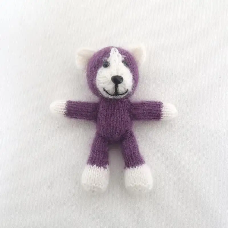 Вязаный плюшевый мишка игрушка новорожденный реквизит для фотосессии амигуруми кролик игрушка миниатюрная кукла Рождественский Декор плюшевый кролик позирующий медведь - Цвет: as photo