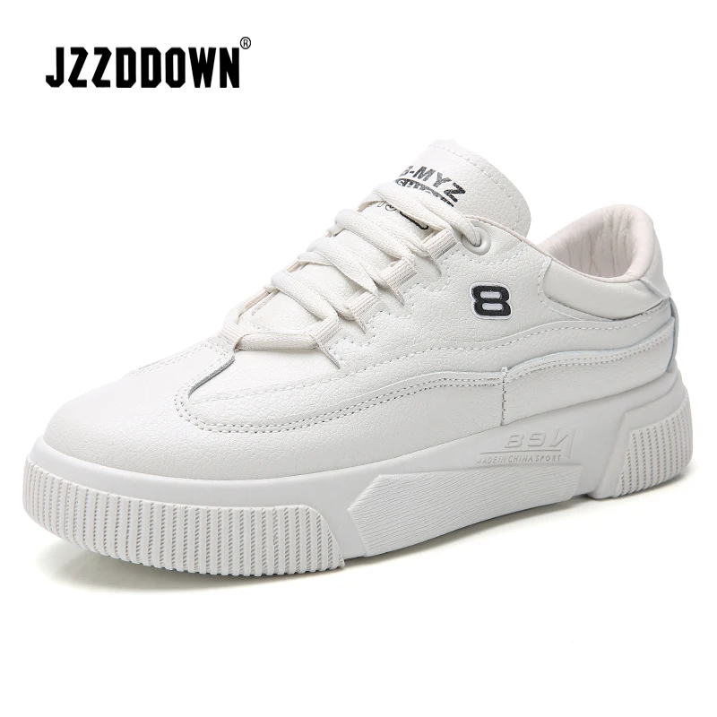 

JZZDDOWN Spring White sneakers women shoes Fashion Women Flat Shoe Lace Up Female moccasins shoes woman Bambas Plataforma Mujer