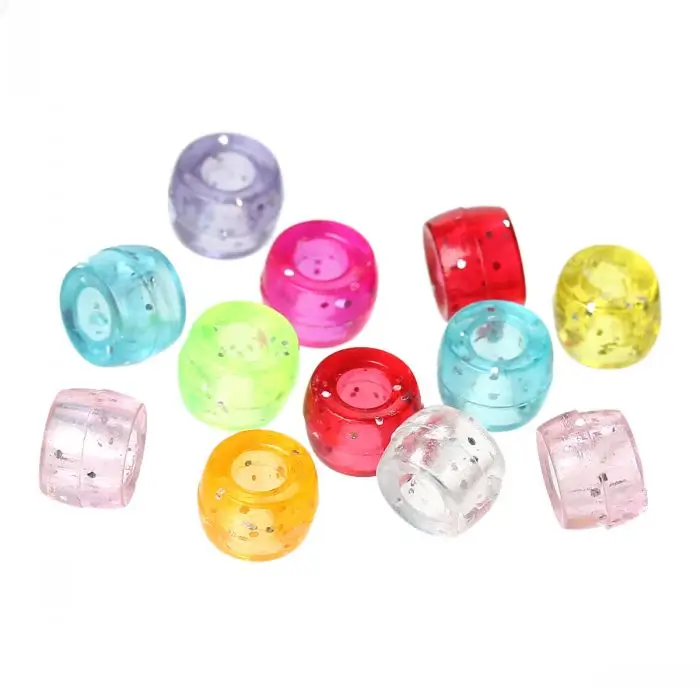 

DoreenBeads Plastic Spacer Beads Round Mixed Glitter About 6mm Dia,Hole:Approx 3.0mm,1000 PCs from yiwu