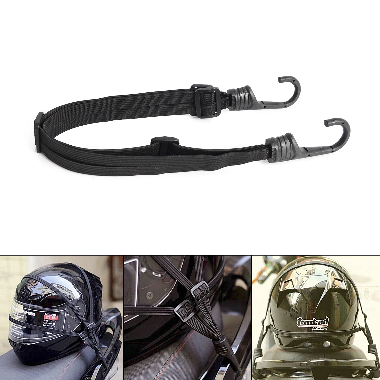 Motorcycles Strength Retractable Helmet Luggage Elastic Rope Strap Net Cable Ties Belting With 2