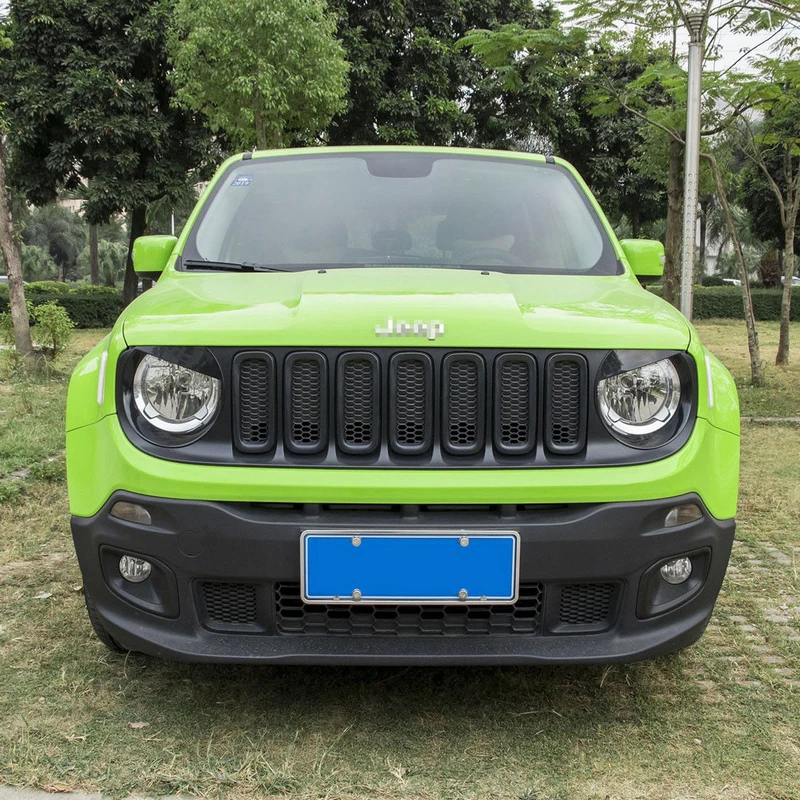7pcs/Set Front Grill Grille Insert Cover Trim Frame For Jeep Renegade 2015-2018