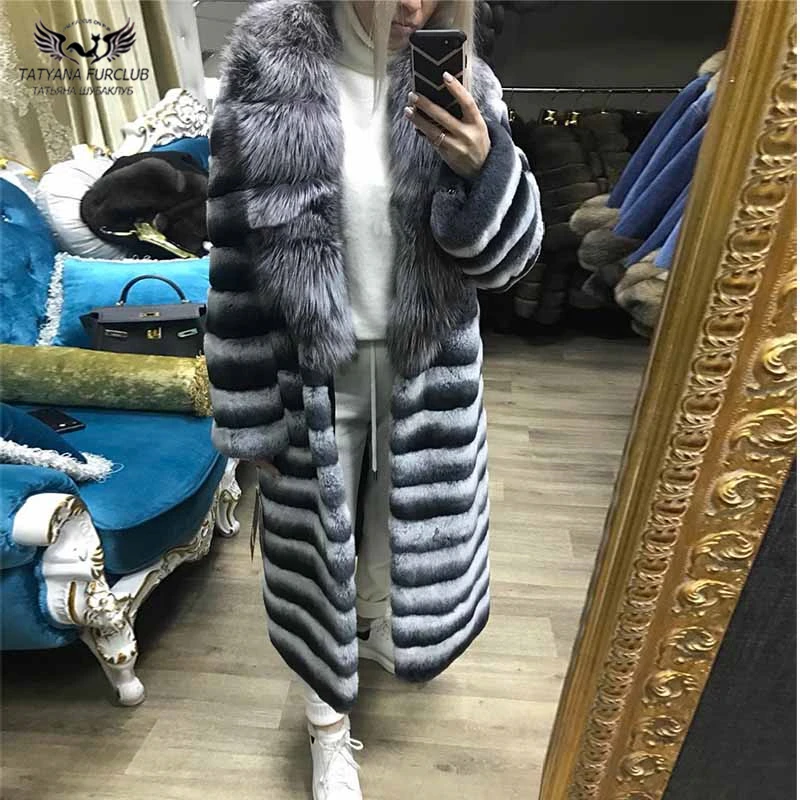 Женский меховой воротник из лисьего меха Tatyana Furclub теплая длинная шуба