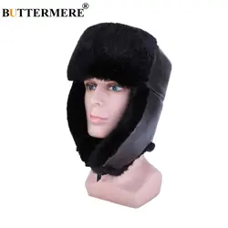 BUTTERMERE мужские зимние шапочки Bomber Hat кожа русская меховая шапка ушанки открытый лыжный снег толстые теплые мужской Ploit кепки