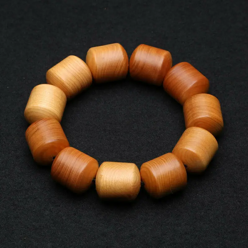 20mm Old Thuja Wood Barrel Beads Tibetan Buddhism Amulet Bracelet | Украшения и аксессуары