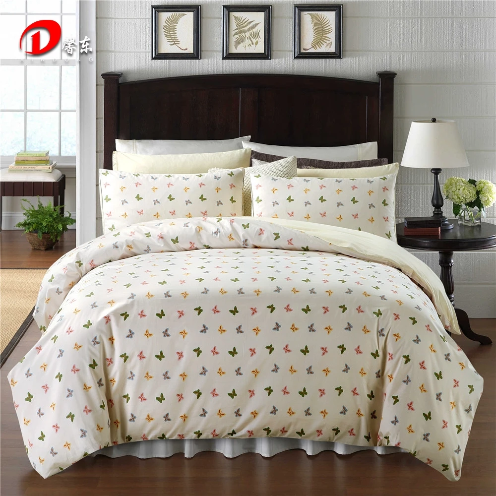 Colorful Butterfly Satin Bed Set Luxury Egyptian Cotton