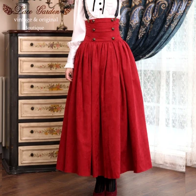 

Vintage princess daily sweet lolita skirt double row button high waist bandage victorian skirt kawaii girl gothic lolita sk loli