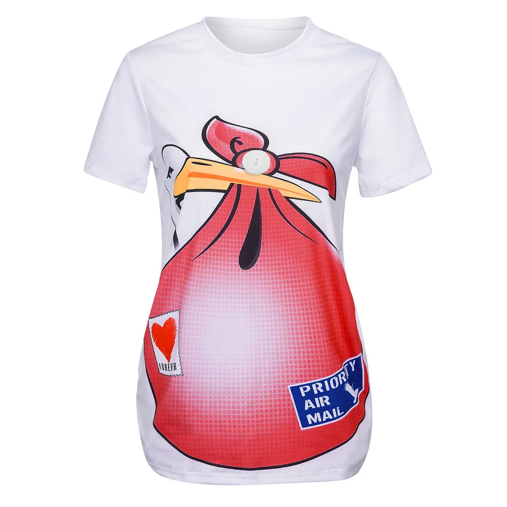 MUQGEW Одежда для беременных Милая Повседневная футболка с забавным принтом и короткими рукавами для беременных Топы ropa embarazada verano# y3