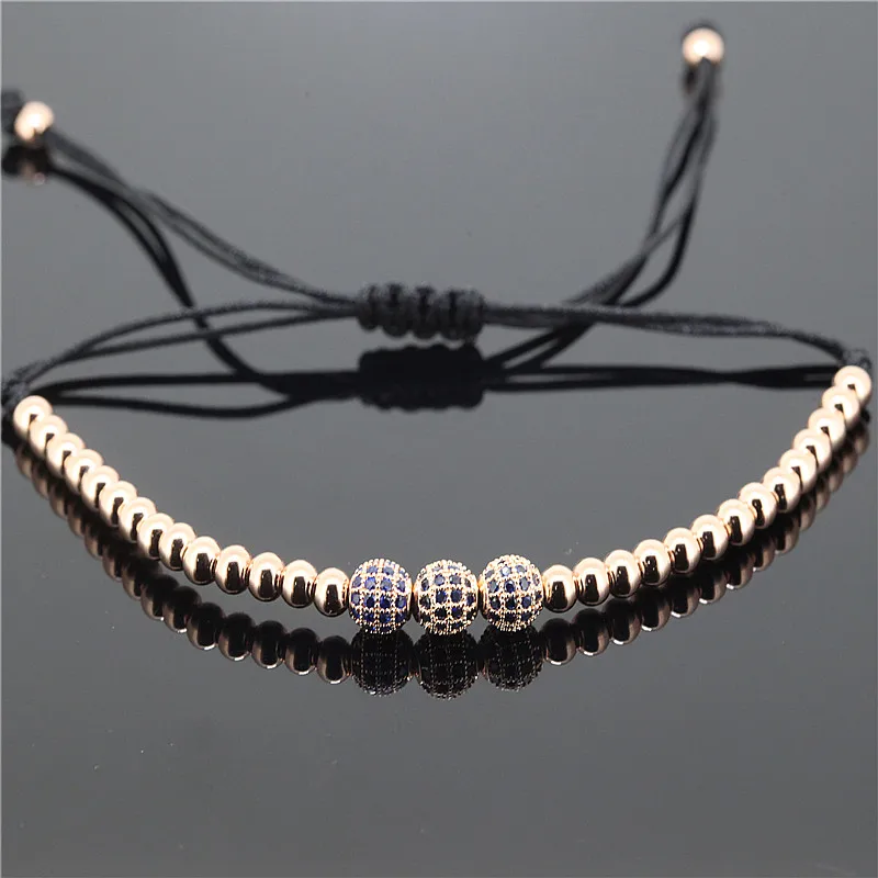 blue ball rose bead 1 шт. Для мужчин украшения Anil arjandas 6 мм, вымощенное по кругу, CZ бусины& 24K 4 мм латунные бусины плетение Шарм макраме Для мужчин браслет - Окраска металла: blue ball rose bead