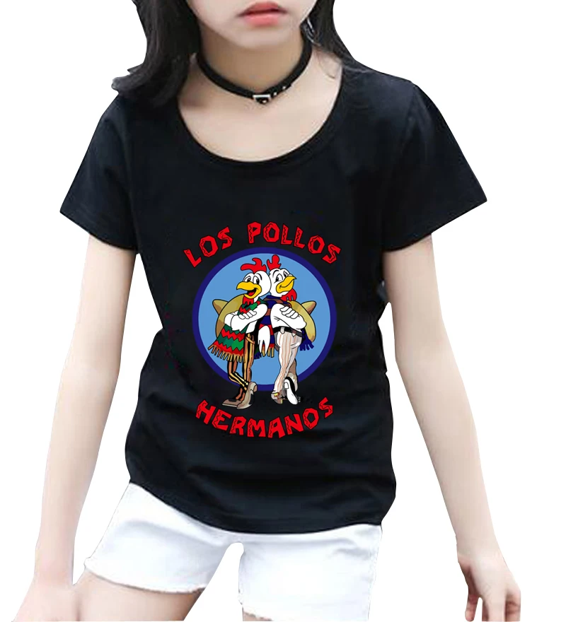 Новая модная футболка Breaking Bad для детей 2018 LOS POLLOS Hermanos с короткими рукавами и