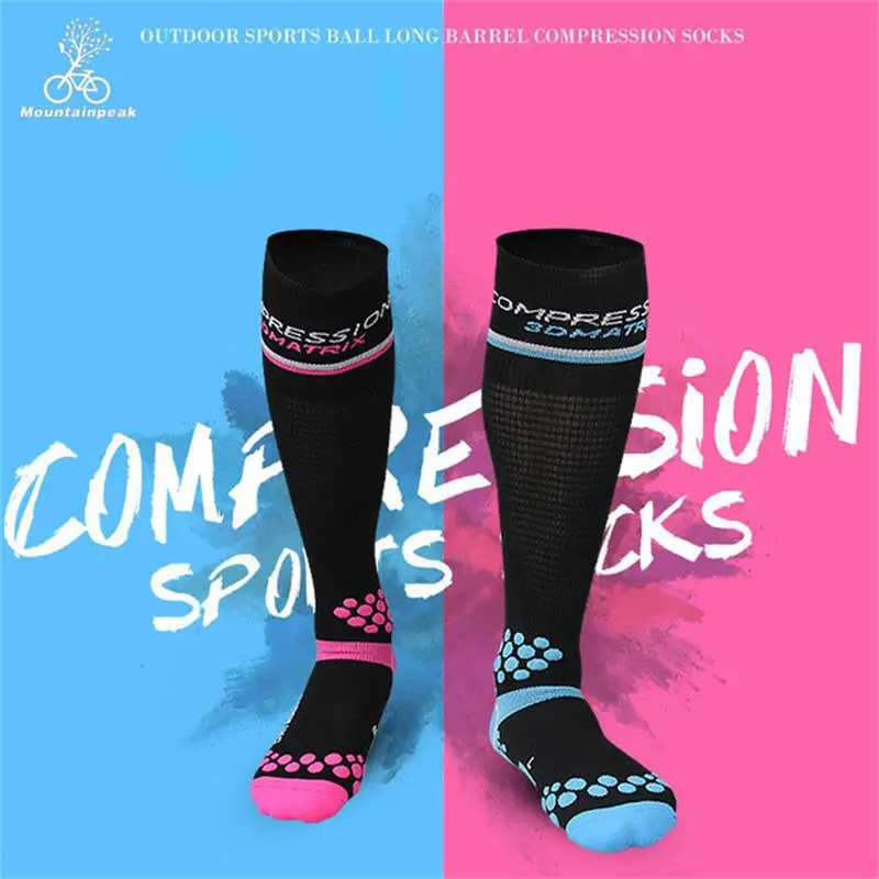 

2 Colours Unisex Running Socks Compression Stockings Sports Riding Football Soccer and Calf Support Marathon Socks