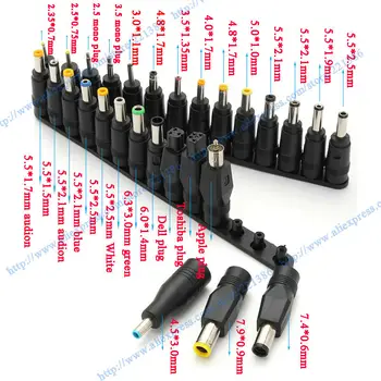 

Universal 28pcs 5.5x2.1mm Multi-type Male Jack for DC Plugs for AC Power Adapter Computer Cables Connectors For Notebook Laptop