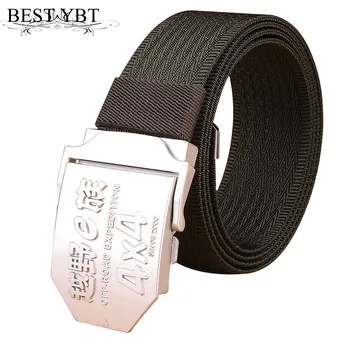 

Best YBT Unisex Nylon belt fashion Nylon Alloy smooth buckle men belt casual outdoor sport Tactics belt Various style