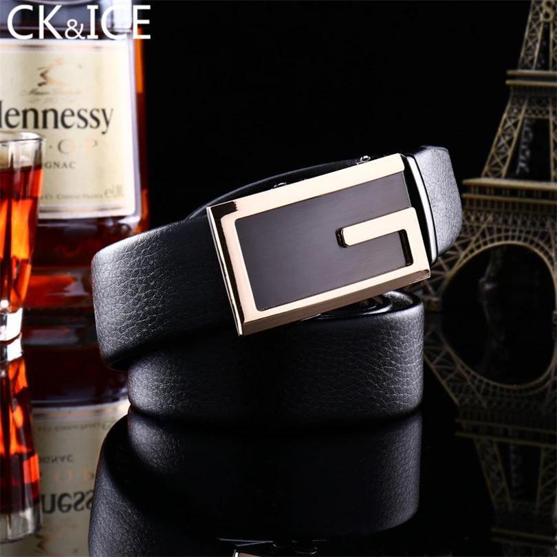 CK&ICE Casual Men Belt Automatic Buckle Belt Buckle Letter G Leather Belt Men Good Quality Cinto