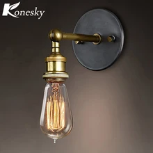 Konesky Vintage Industrial iluminación Retro de lujo apliques de luces de pared 110 V-220 V interiores dormitorio baño bar o balcón lámparas de pasillo